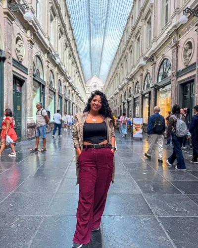 Mishell en las Galerías Reales de Saint-Hubert, en Bruselas