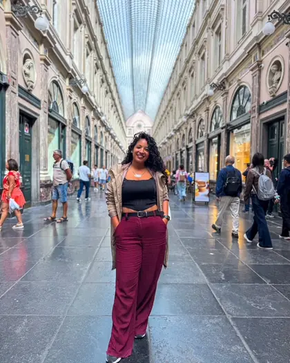 Mishell en las Galerías Reales de Saint-Hubert, en Bruselas